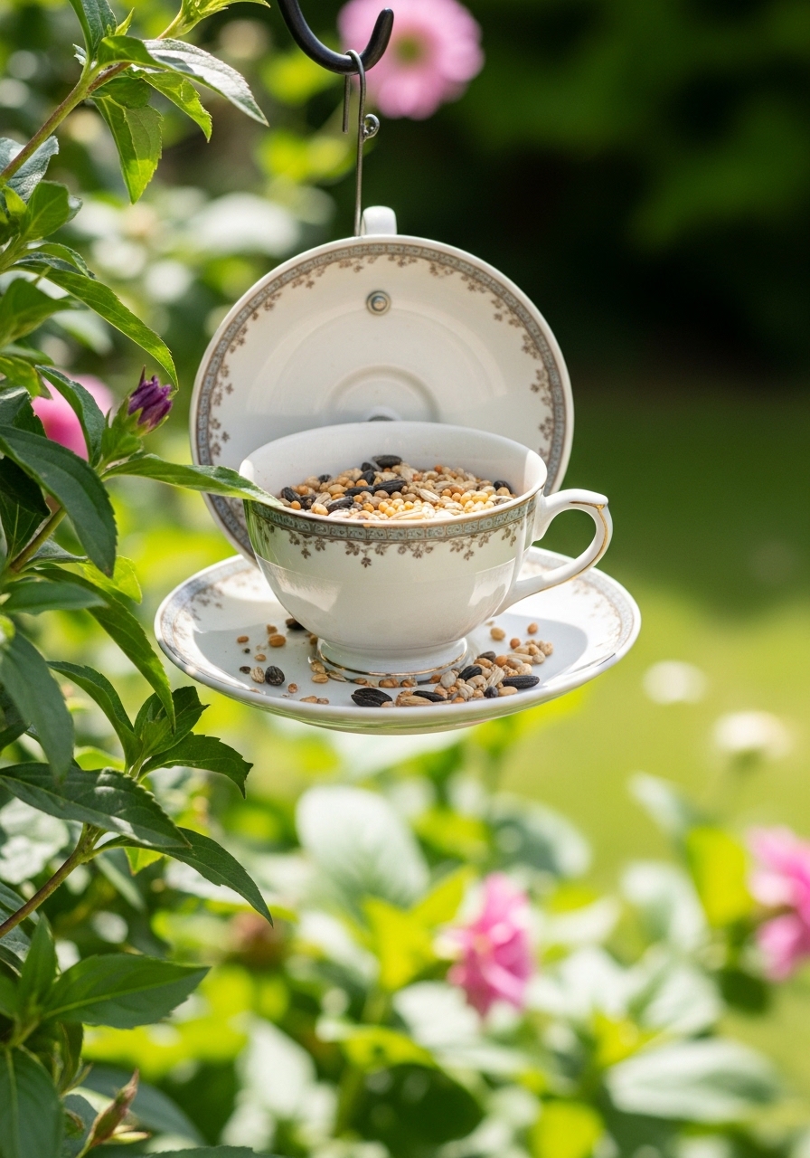 Teacup Bird Feeder