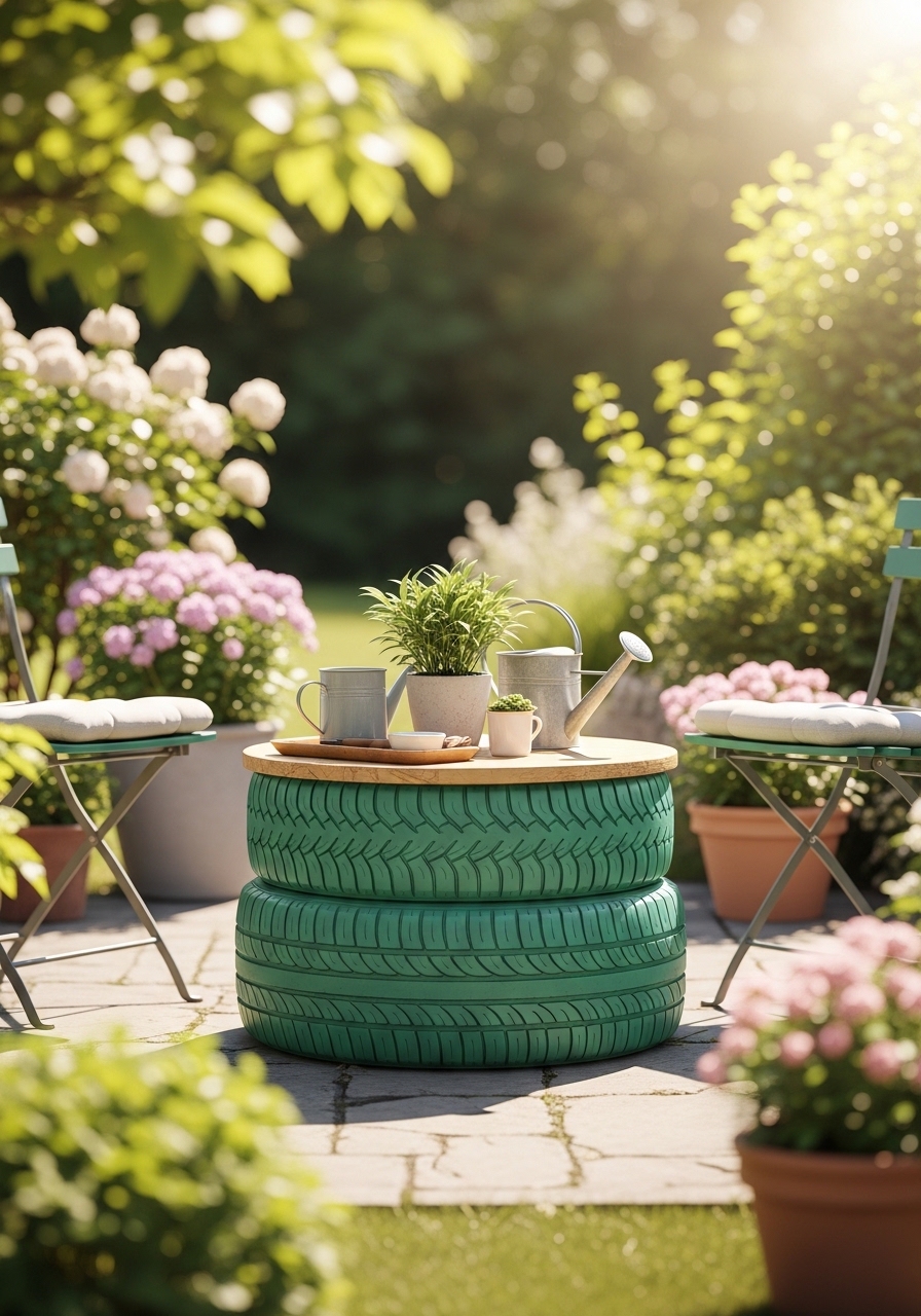 Tire Garden Table Base