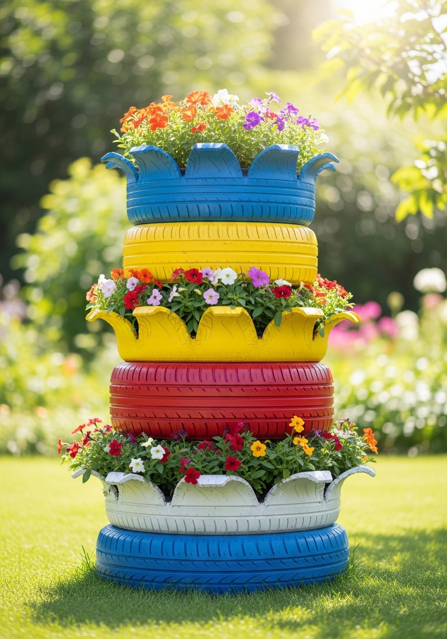 Tire Planter Tower