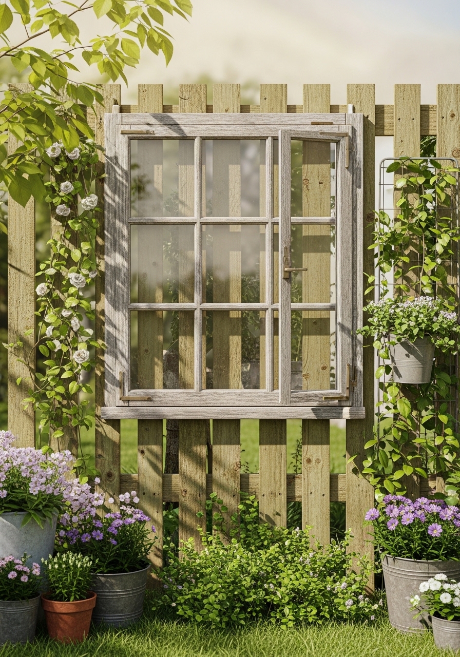 Vintage Window Frame Display