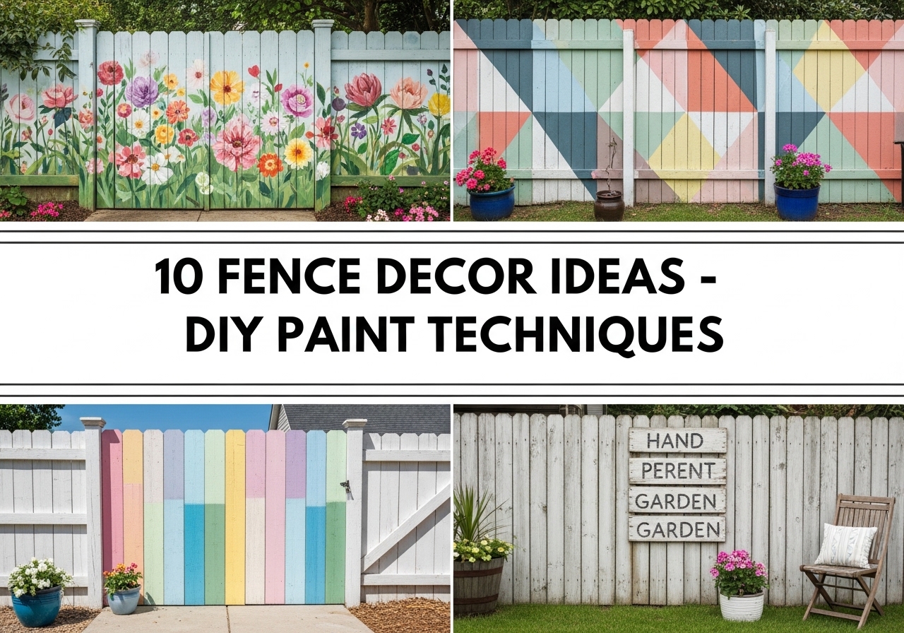 10 Fence Decor Ideas - DIY Paint Techniques - Small Garden Plans